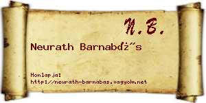 Neurath Barnabás névjegykártya